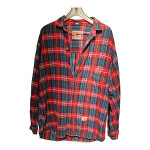 Vintage Big John Long Sleeved Shirt Checked Flannel Size M Multi Colored Flannel